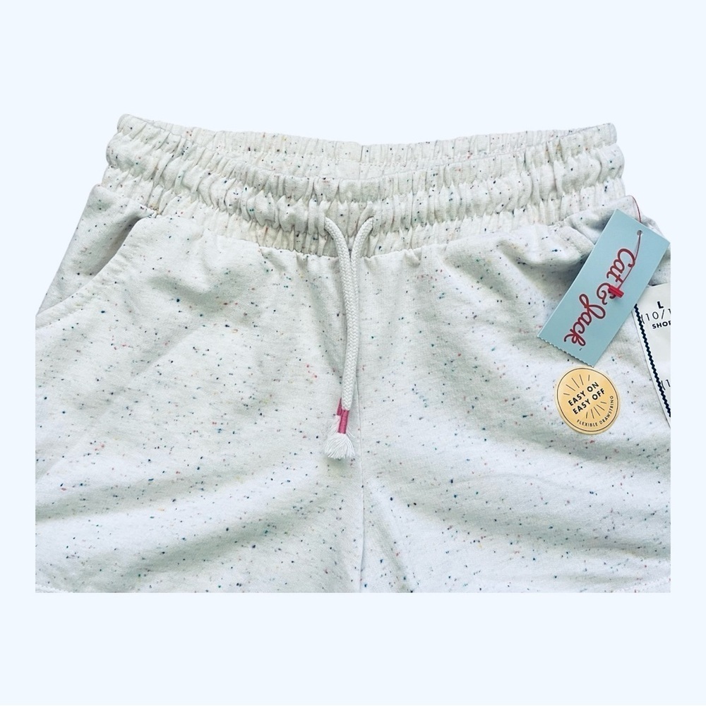 Cat & Jack casual white speckled confetti Girls shorts L (10-12) elastic waist - Picture 5 of 14